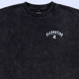 GYM RATS OVERSIZED TEE IN WASHED OUT BLACK